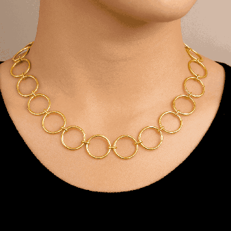 Circle choker Necklace, Brass 22k gold plated, Wholesale jewelry